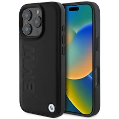 Чохол BMW Leather Hot Stamp для iPhone 16 Pro Max Black with MagSafe (BMHMP16XSLLBK)