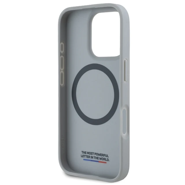 Чохол BMW Carbon Tricolor Line для iPhone 16 Pro Grey with MagSafe (BMHMP16L23PUDTS)
