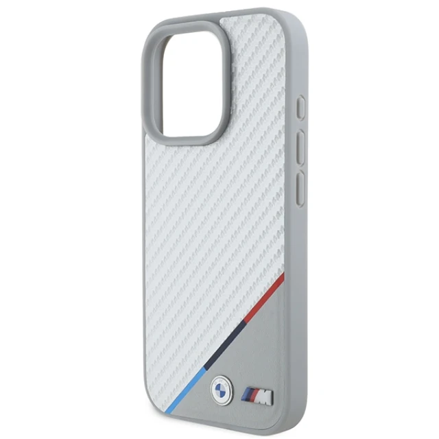 Чохол BMW Carbon Tricolor Line для iPhone 16 Pro Max Grey with MagSafe (BMHMP16X23PUDTS)
