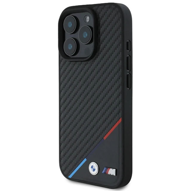 Чохол BMW Carbon Tricolor Line для iPhone 16 Pro Max Black with MagSafe (BMHMP16X23PUDTK)