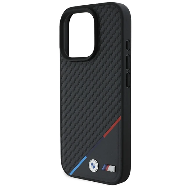 Чохол BMW Carbon Tricolor Line для iPhone 16 Pro Max Black with MagSafe (BMHMP16X23PUDTK)