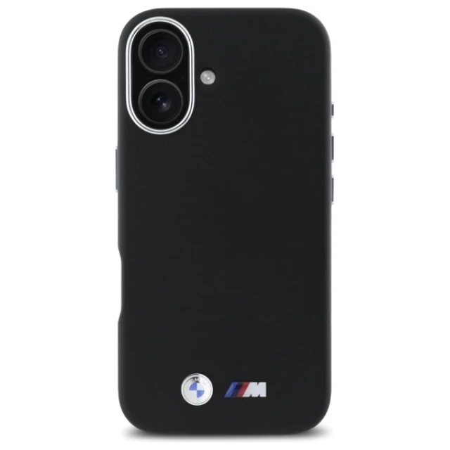 Чехол BMW M Smooth Full Wrapped Metal для iPhone 16 Black (BMHCP16S23PMWK)