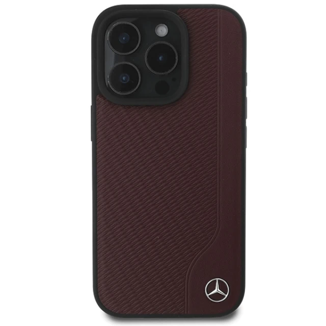 Чохол Mercedes Leather Wood Imitation для iPhone 16 Pro Red with MagSafe (MEHMP16L23RBGVR)