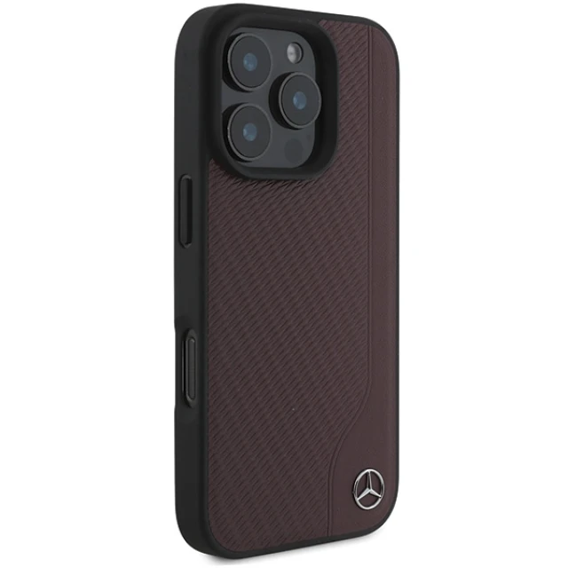 Чохол Mercedes Leather Wood Imitation для iPhone 16 Pro Red with MagSafe (MEHMP16L23RBGVR)