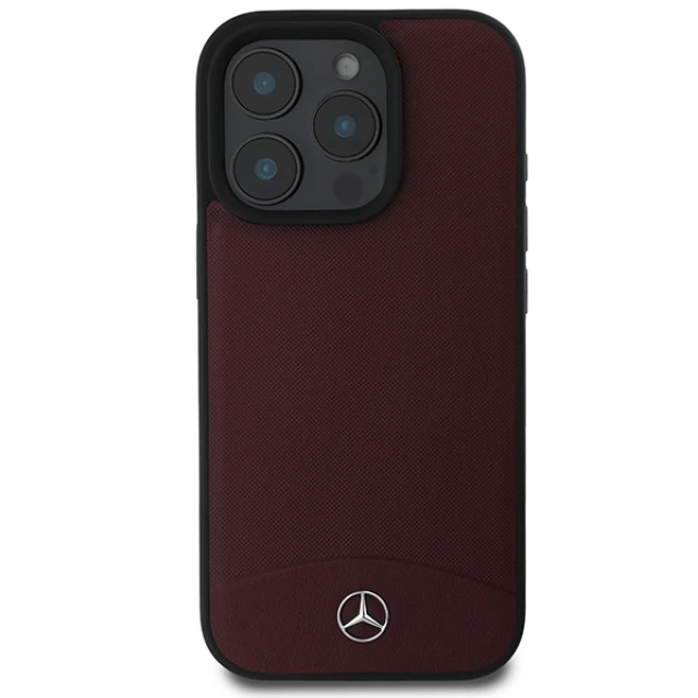 Чохол Mercedes Textured and Plain Leather для iPhone 16 Pro Red with MagSafe (MEHMP16L23RBARR)
