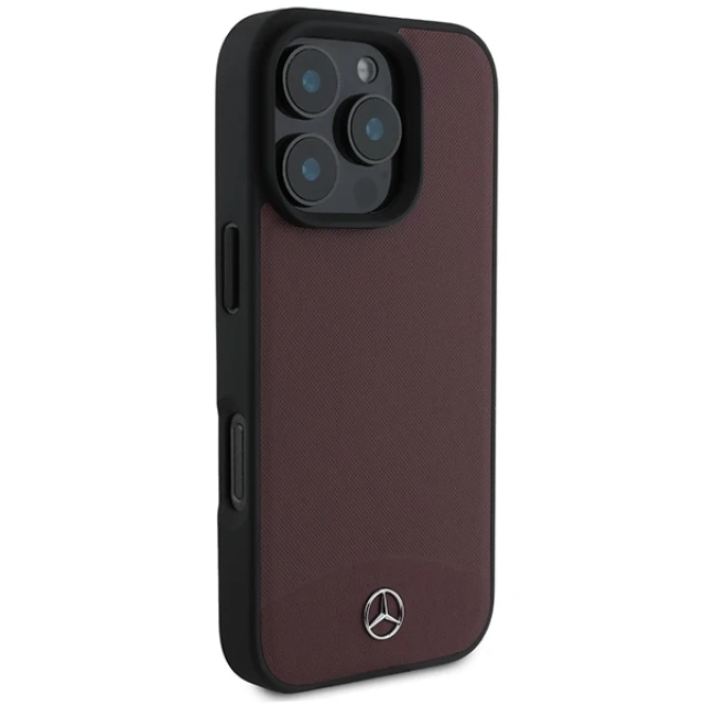 Чохол Mercedes Textured and Plain Leather для iPhone 16 Pro Red with MagSafe (MEHMP16L23RBARR)