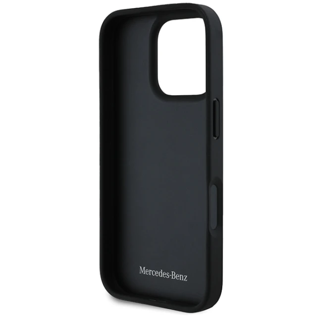 Чехол Mercedes Waves Leather для iPhone 16 Pro Black (MEHCP16L23RWRSK)