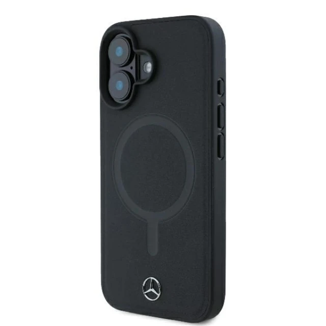 Чохол Mercedes Plain Smooth Leather для iPhone 16 Plus Black with MagSafe (MEHMP16M23RCMK)