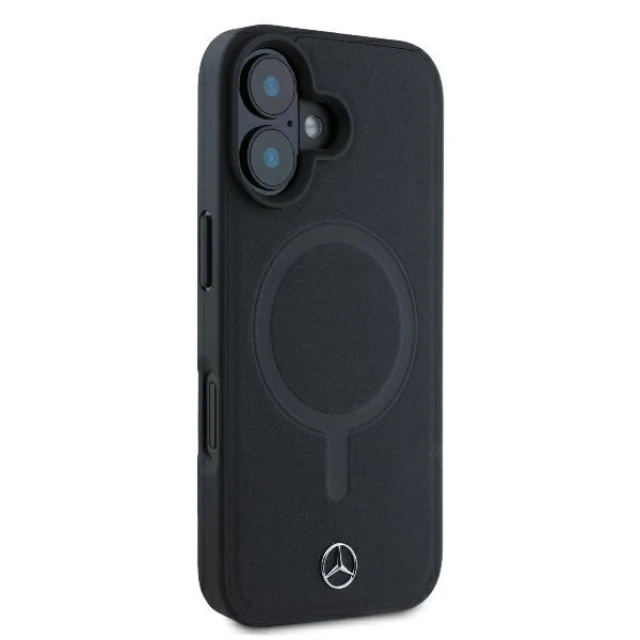 Чохол Mercedes Plain Smooth Leather для iPhone 16 Plus Black with MagSafe (MEHMP16M23RCMK)