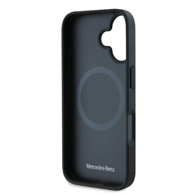 Чохол Mercedes Plain Smooth Leather для iPhone 16 Plus Black with MagSafe (MEHMP16M23RCMK)