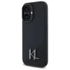Чохол Karl Lagerfeld Silicone Shadow Metal Initial для iPhone 16 Black with MagSafe (KLHMP16SSCMKMPCK)