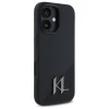 Чохол Karl Lagerfeld Silicone Shadow Metal Initial для iPhone 16 Black with MagSafe (KLHMP16SSCMKMPCK)