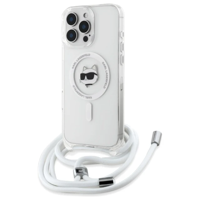 Чохол Karl Lagerfeld IML Choupette Head & Cord для iPhone 16 Pro Transparent with MagSafe (KLHMP16LHCCHNT)