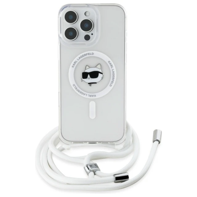 Чохол Karl Lagerfeld IML Choupette Head & Cord для iPhone 16 Pro Transparent with MagSafe (KLHMP16LHCCHNT)