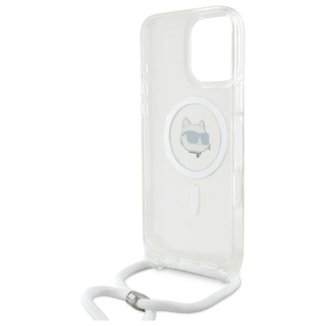 Чохол Karl Lagerfeld IML Choupette Head & Cord для iPhone 16 Pro Transparent with MagSafe (KLHMP16LHCCHNT)