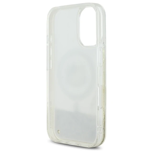 Чохол Hello Kitty Liquid Glitter Fever для iPhone 16 White Gold with MagSafe (HKHMP16SLGDIH)