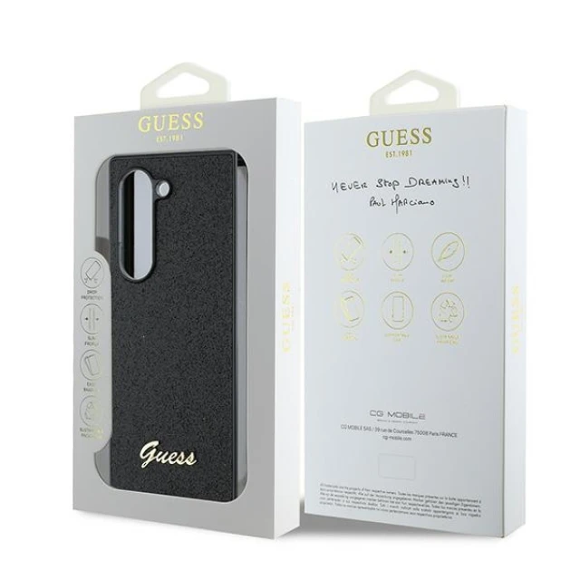 Чохол Guess Glitter Script для Samsung Galaxy Fold6 (F956) Black (GUHCZFD6HGGSHK)
