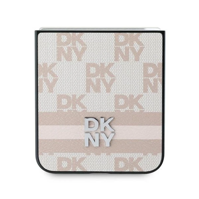 Чохол DKNY Chequered Pattern Printed Stripes для Samsung Galaxy Z Flip6 / Z Flip7 FE Pink (DKHCZF6PCPTSSP)