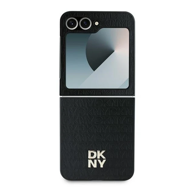 Чохол DKNY Repeat Pattern Stack Logo для Samsung Galaxy Z Flip6 / Z Flip7 FE Black (DKHCZF6PSHRPSK)