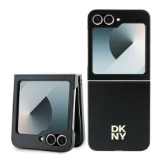 Чохол DKNY Leather Metal Stack Logo для Samsung Galaxy Z Flip6 | Z Flip7 FE Black (DKHCZF6PSMCSLK)