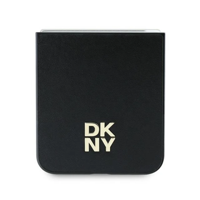 Чохол DKNY Leather Metal Stack Logo для Samsung Galaxy Z Flip6 | Z Flip7 FE Black (DKHCZF6PSMCSLK)