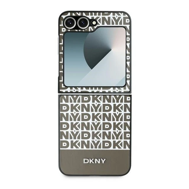 Чохол DKNY Repeat Pattern Bottom Stripe для Samsung Galaxy Z Flip6 / Z Flip7 FE Brown (DKHCZF6PSOSPW)