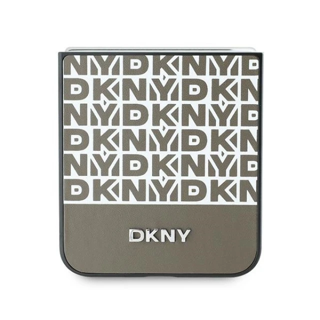 Чохол DKNY Repeat Pattern Bottom Stripe для Samsung Galaxy Z Flip6 / Z Flip7 FE Brown (DKHCZF6PSOSPW)