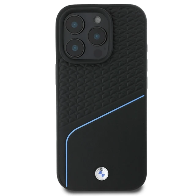 Чохол BMW Signature Leather Textured & Line для iPhone 16 Pro Black with MagSafe (BMHMP16L23RDCLK)