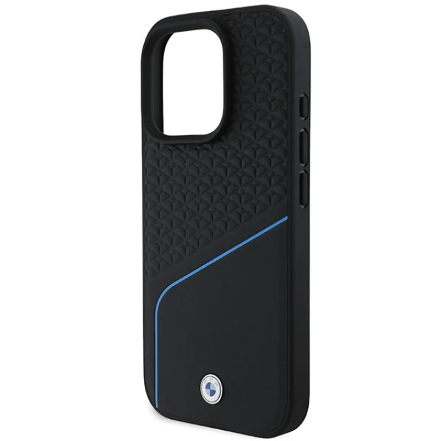 Чохол BMW Signature Leather Textured & Line для iPhone 16 Pro Black with MagSafe (BMHMP16L23RDCLK)