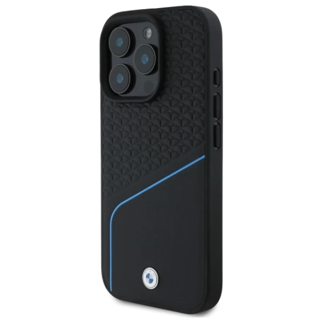 Чохол BMW Signature Leather Textured & Line для iPhone 16 Pro Max Black with MagSafe (BMHMP16X23RDCLK)