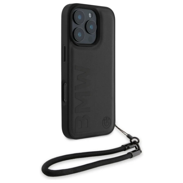Чохол BMW Signature Leather Wordmark Cord для iPhone 16 Pro Max Black (BMHCP16X23RMRLK)