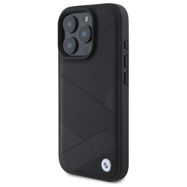Чохол BMW Signature Leather Crossing Lines Pattern для iPhone 16 Pro Max Black (BMHCP16X23RCGPK)