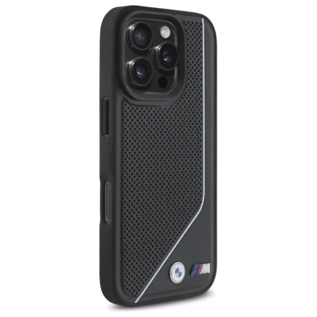 Чохол BMW Perforated Twisted Line для iPhone 16 Pro Black with MagSafe (BMHMP16L23PUCPK)