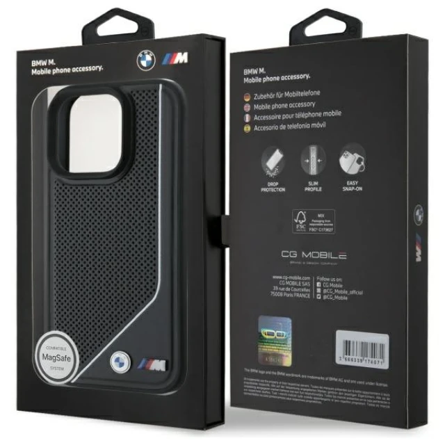 Чохол BMW Perforated Twisted Line для iPhone 16 Pro Black with MagSafe (BMHMP16L23PUCPK)