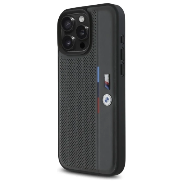Чохол BMW M Perforated Tricolor Detail Line для iPhone 16 Pro Anthracite (BMHCP16L23PUPVA)