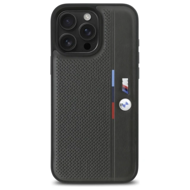 Чохол BMW M Perforated Tricolor Detail Line для iPhone 16 Pro Anthracite (BMHCP16L23PUPVA)