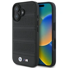 Чохол BMW M Perforated and Stitched Line для iPhone 16 Black with MagSafe (BMHMP16S23PUSPK)