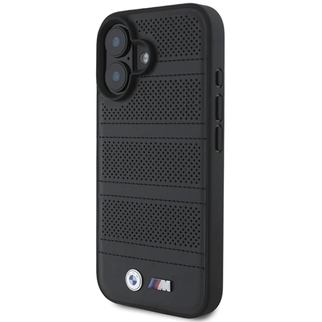 Чохол BMW M Perforated and Stitched Line для iPhone 16 Black with MagSafe (BMHMP16S23PUSPK)