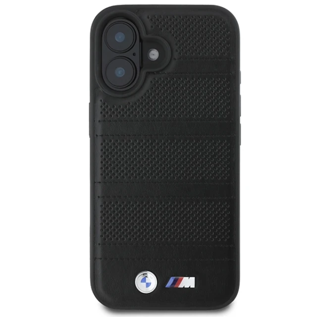 Чохол BMW M Perforated and Stitched Line для iPhone 16 Black with MagSafe (BMHMP16S23PUSPK)