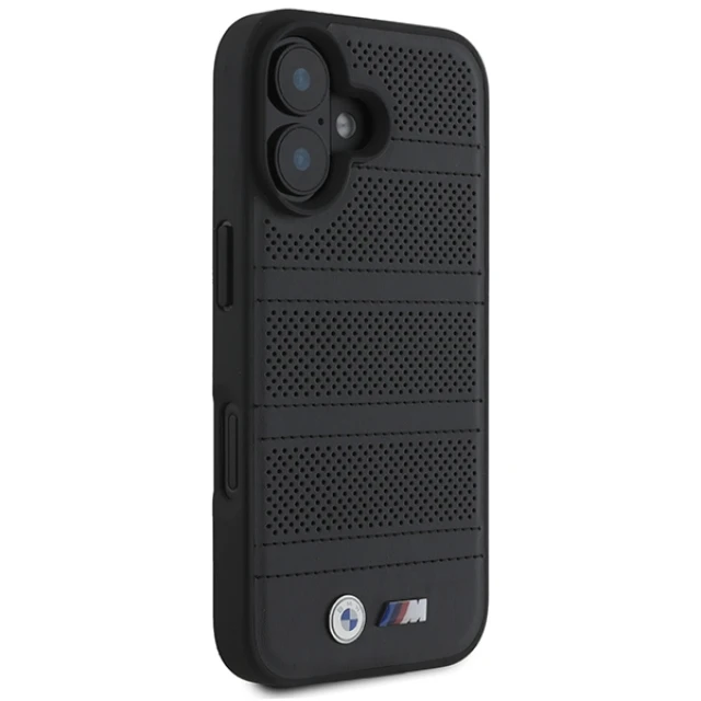 Чохол BMW M Perforated and Stitched Line для iPhone 16 Black with MagSafe (BMHMP16S23PUSPK)