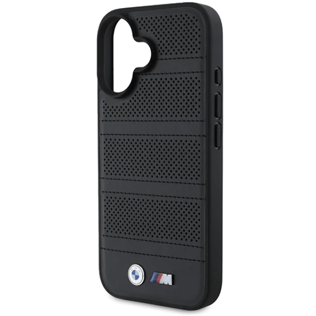 Чохол BMW M Perforated and Stitched Line для iPhone 16 Black with MagSafe (BMHMP16S23PUSPK)