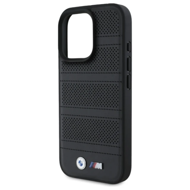 Чохол BMW M Perforated and Stitched Line для iPhone 16 Pro Max Black with MagSafe (BMHMP16X23PUSPK)