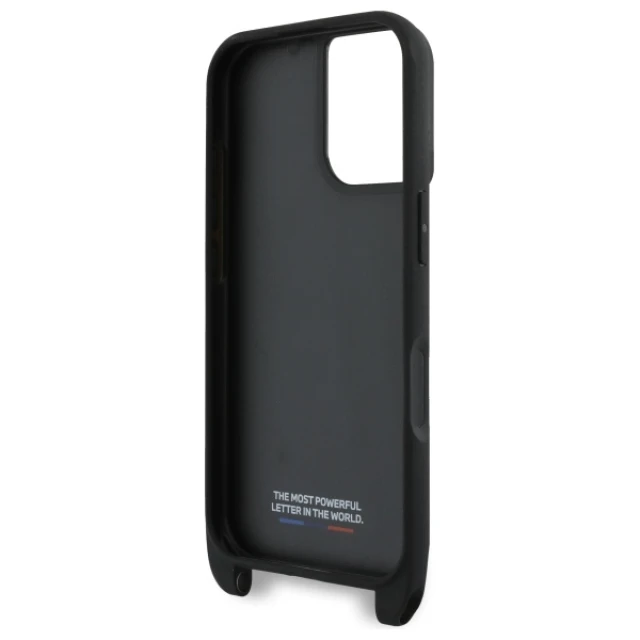 Чехол BMW M Edition Carbon Stripe & Strap для iPhone 16 Black (BMHCP16S23PSCCK)