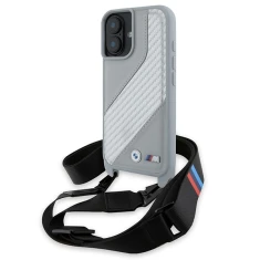 Чохол BMW M Edition Carbon Stripe & Strap для iPhone 16 Grey (BMHCP16S23PSCCG)