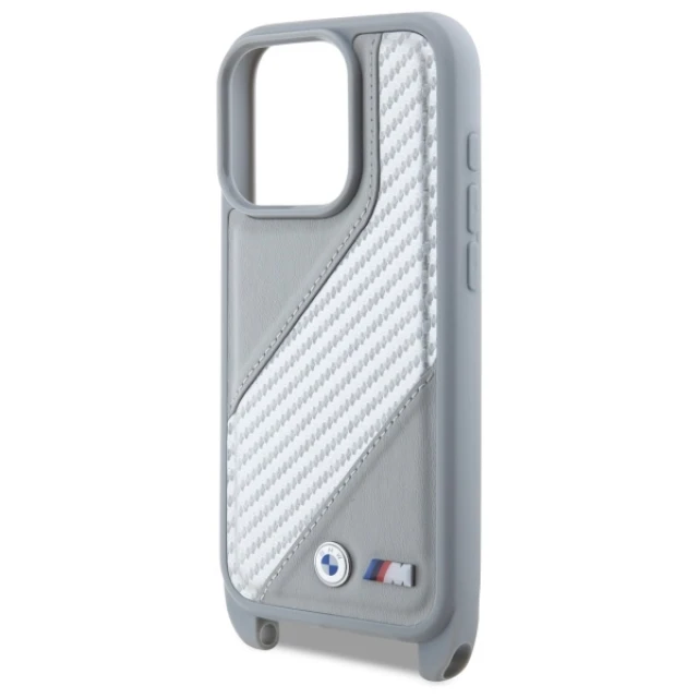 Чохол BMW M Edition Carbon Stripe & Strap для iPhone 16 Pro Max Grey (BMHCP16X23PSCCG)