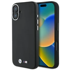 Чохол BMW M Smooth Full Wrapped Metal для iPhone 16 Black with MagSafe (BMHMP16S23PMWK)