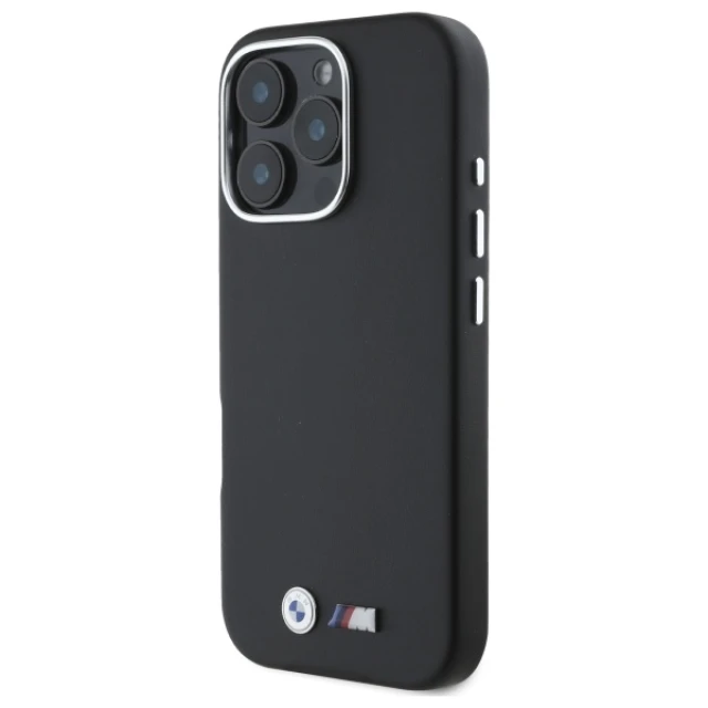 Чохол BMW M Smooth Full Wrapped Metal для iPhone 16 Pro Max Black with MagSafe (BMHMP16X23PMWK)