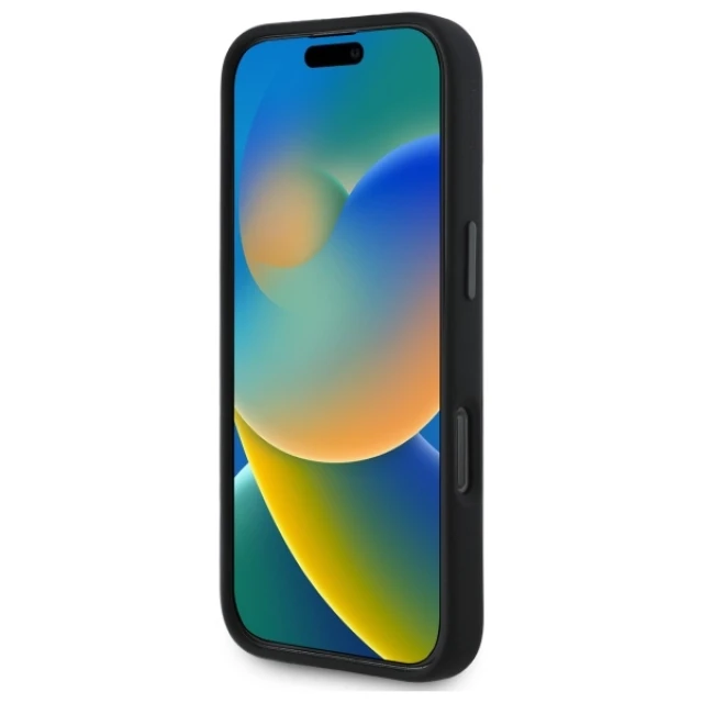 Чехол BMW Silicone Hexagon Blue Line для iPhone 16 Pro Max Black with MagSafe (BMHMP16X23SHEB)