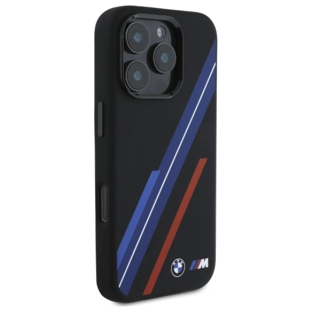 Чохол BMW Silicone Random Lines для iPhone 16 Pro Max Black with MagSafe (BMHMP16X23SSPK)