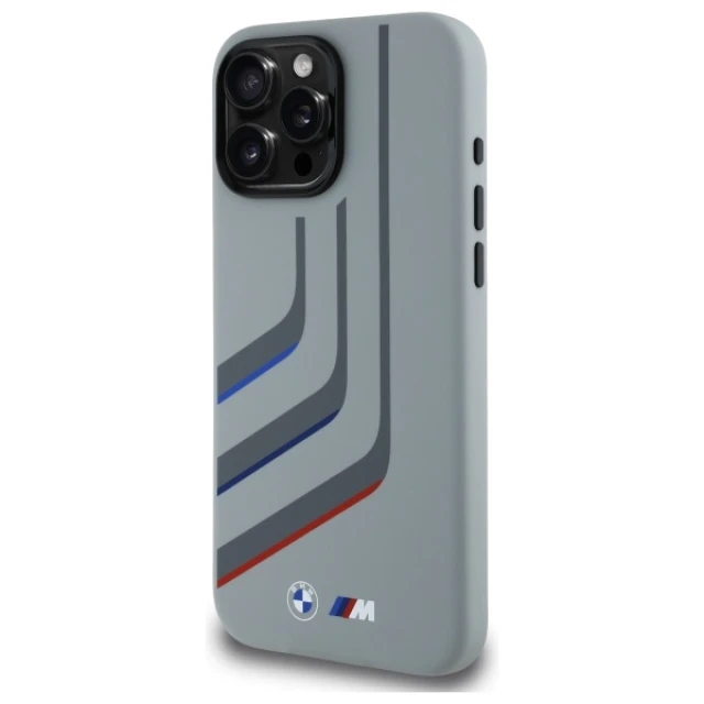 Чохол BMW Silicone Turning Lines для iPhone 16 Pro Max Grey with MagSafe (BMHMP16X23SLIG)